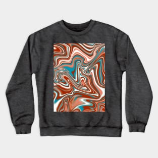 Brick and Blue Swirly Marbled Pattern, 1970s Vintage Crewneck Sweatshirt